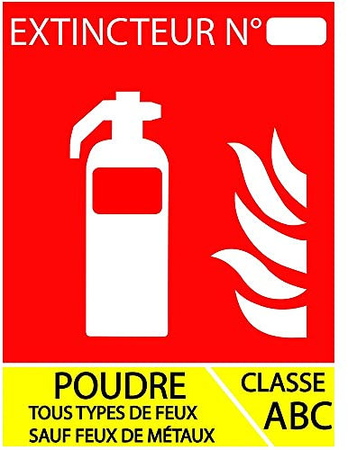Panneau extincteur poudre ABC 100 x 150 mm