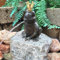 Gartenfigur Froschkönig Ratomir mit vergoldeter Krone von Rottenecker, Bronze, Höhe: 17 cm