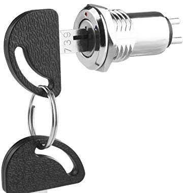 Larcele 16mm Electric Key Lock Switch 2 Positions 1NO YSKG-02