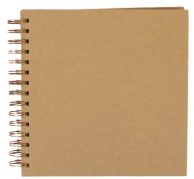 Craftelier - Album ad anelli in carta kraft marrone da 20,3 x 20,3 cm, per scrapbooking e progetti di artigianato, 30 fogli colorati Kraft con un peso di 190 g | Anello a spirale in bronzo vintage