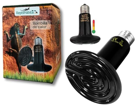 ReptilHábitat Infraröd värmelampa för reptiler och kycklingar 50 W, 75 W, 100 W, 150 W, för terrarium (100 W)