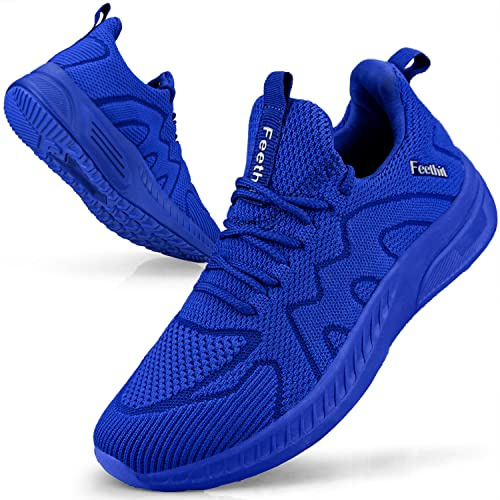 Feethit Chaussure Running Homme Basket Marche Sport Tennis Basquette Bleu40