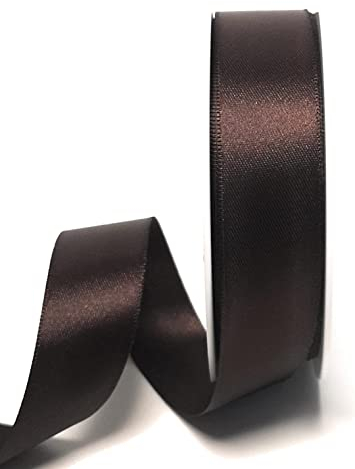 s.dekoda Satinband 25m x 25mm Dunkelbraun - Braun Schleifenband Dekoband Satin