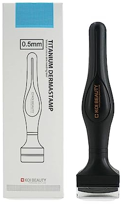 KOI BEAUTY Derma Stamp 0,5mm- 175 Titanium Nadeln- für Haarwuchs und Bartwuchs, Professionelles Microneedling Dermastamp für Männer Frauen, derma roller für Haare Bart Gesicht Scalp Körper zu Hause