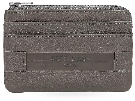 Pepe Jeans Checkbox Portafogli e Portafogli in Pelle bovina, Nero, Marrone, Blu e Grigio, grigio, Taglia unica, Portamonete