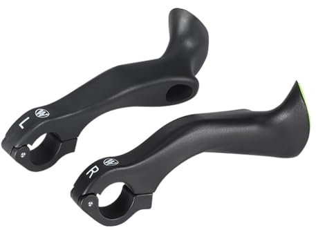 Manopole Bici, 1 Paio Impugnature per Manubrio Bicicletta con Effetto Fluorescente Regolabili Multi-Angolo, Impugnatura per Biciclette Ergonomici per Manubri da 21,8-22,2 mm, Antiscivolo