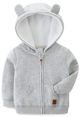 KIDDLETOWN Baby Kapuzenjacke Baby Hoodie Reißverschluss Warme Kinder Cartoon Bär Outwear Unisex Hooded Sweater Jacket Jungen Mädchen Baumwolle Kapuzenpullover 3-6 Monate