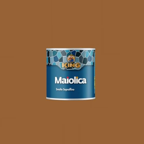 King Smalto Sopraffino a Solvente MAIOLICA,per ambienti marini e montani,per esterni ed interni,per ferro, legno, leghe leggere, lamiere zincate e muri,750ml (518 GIALLO OCRA, 750ml)