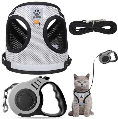 deegbbyi Arnes Gato Antiescape, Arnes Perro, Arnés Ajustable para Gatos con Correa, Arnés y Correa para Gatos, Chaleco Suave Cómodo Reflectante Transpirable para Caminar, Entrenar