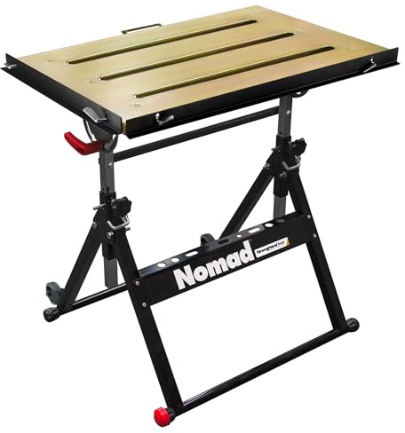 Steel Welding Table, 1.1″ (28mm) Tabletop Slots, Adjustable Angle & Height, Casters, Retractable Guide Rails, Eccentric Leveling Foot, TS3020