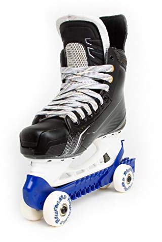 RollerGard Kufenschoner mit Rollen - Kufenschoner für Eishockey- & Schlittschuhe I Eishockeyschlittschuh-Schutz I Kufenzubehör I Blau - One Size