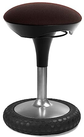 Topstar Sitness 20, ergonomischer Sitzhocker, Arbeitshocker, Bürohocker mit Schwingeffekt, Sitzhöhenverstellung, Bezug dunkelbraun