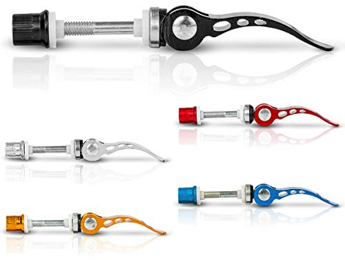 Drahtesel Fahrrad Schnellspanner für Sattelstütze 6x55mm Sattelklemme Aluminium Schnellverschluss Klemme (Schwarz)