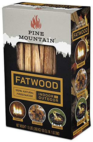 Pine Mountain, Fatwood StarterStikk, Natural Firestarting Sticks for Campfire, Fireplace, Wood Stove, Fire Pit, Indoor & Outdoor Use, 1.5 pound