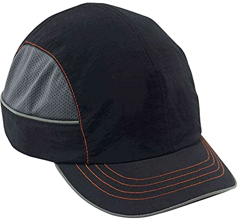 Safety Bump Cap, Baseball Hat Style, Comfortable Head Protection, Short Brim, Skullerz 8950,Black