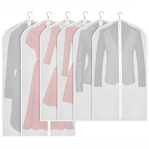 Zilink Hanging Garment Bag Suit Bags for Closet Storage and Travel, 6 Pack