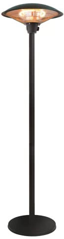 FAVEX - Parasol chauffant électrique Milan Noir - Extérieur - 3 puissances de chauffe - Économique - Résistant - 60 x 60 x 205 cm