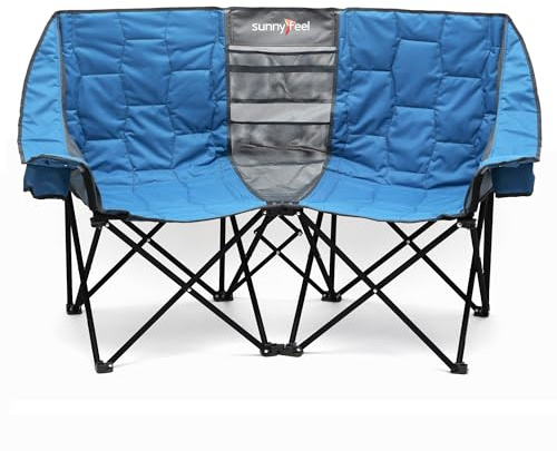 SUNNYFEEL Folding Double Camping Chair Oversized Loveseat for Adults