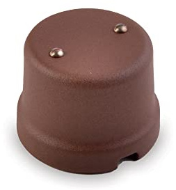 Amarcords - Scatola di derivazione in porcellana vintage. Copri cavi e copri fili in ceramica retrò per il collegamento elettrico con fili elettrici a vista colore CORTEN