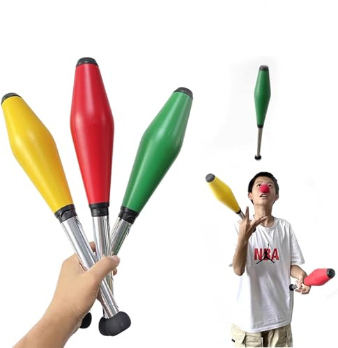 Alvinlite Professional Circus Juggling Clubs Juggling Pins Set of 3 Foam Juggling Sticks Beginner, Juggling Club Pin (8.5Ounce, 16.5)