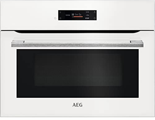 AEG KMK721880W Einbau-Mikrowelle mit 1000 W und Grill mit 1200 W Leistung, Auftauprogramm, 3 programmierte Funktionen, Display Excite (TFT-Touch), Weiß, 42 Liter