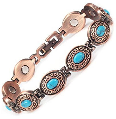 EnerCoppeX Kupfer Armbänder für Arthritis und Gelenke, reines Kupfer magnetische Therapie Armbänder für Karpaltunnel, 3500 Gauss wirksame Magnete für Schmerzlinderung,Schmuck Geschenke (COB-0174)