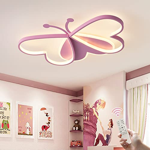 GHiycotdl Lampara infantil Techo, 50cm Lámpara de Techo LED de Mariposa,3000K-6000K Dimmer Lampara LED habitacion techo, Luces Techo infantil, Lamparas Dormitorio, Estar Pasillo y Salón (Dimmer 50cm)