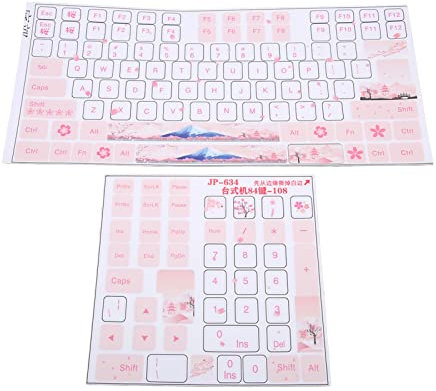 Jectse Universal English Keyboard Stickers With Pink Background for 84 to 108 Keys Computer Keyboards