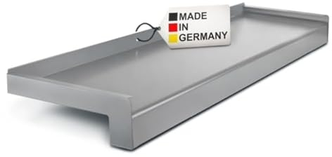 TJ Fensterbank Außen I 90 mm x 900 mm I Silber E6EV1 I hochwertiges Aluminium Fensterbrett mit Seitenabschluss I pflegeleichter & langlebiger Alu Fenstersims I pulverbeschichtete Außenfensterbank