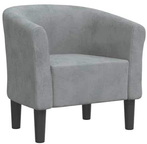 vidaXL Clubsessel, Sessel mit gepolstertem Sitz Armlehnen, Cocktailsessel mit Holzgestell, Loungesessel Relaxsessel Polstersessel, Dunkelgrau Samt