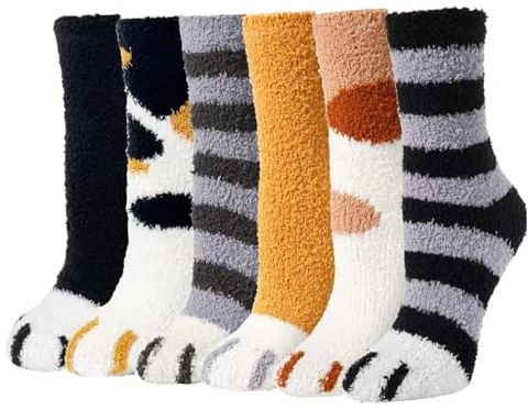 SZSMW 6 Paia Cat Socks - Calzini Simpatici Donna - Calzini Donna Cotone Gatto,Adatto per la Casa e l'outdoor, Facile da Abbinare ai Tuoi Outfit