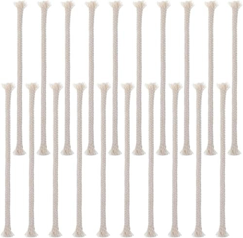 50 Stück 6mm Dochte für Öllampen, Runde geflochtene Baumwolldochte, Ersatzdochte für Fackeln, Alkoholkerzenbrenner, Petroleumlampe und Öllaterne.