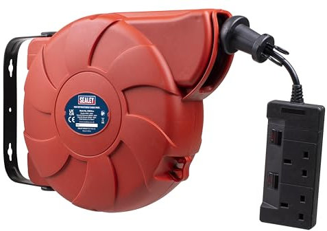 Sealey Crm10 Cable Reel System Retractable 10Mtr 2 X 230V Socket