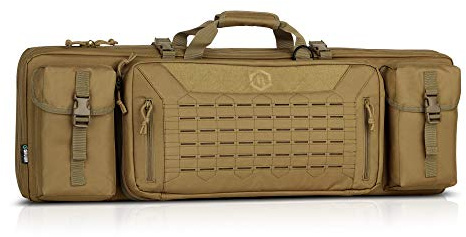 Savior Equipment Urban Warfare Tactical Double Long Gun Bag Case Backpack w/Pistol Handgun Case,36 Inch Flat Dark Earth Tan