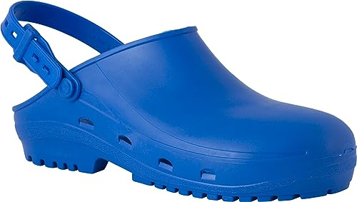 REPOSA Safe - Zoccoli Sanitari Donna e Uomo in Gomma, Ciabatte Sanitarie Anatomiche con Laccetto Regolabile, Suola Antiscivolo e Puntale di Sicurezza in Acciaio, Scarpe Sanitarie Antishock Traspiranti
