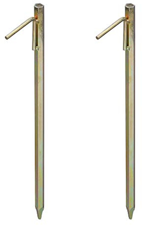 Relaxdays Tältpinnar, 4-pack, XXL camping, peggar, campingtillbehör, galvaniserat stål, 51 cm, guldfärgad