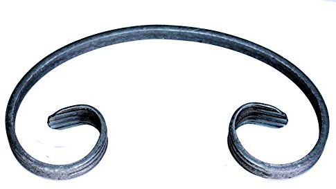 UHRIG C Schnörkel Bogen, Eisen Schnecke aus 12x6mm Flachstahl geschmiedet, Schmiedeeisen Zierelement für Geländer, Zaun uvm. 220 x 120 mm
