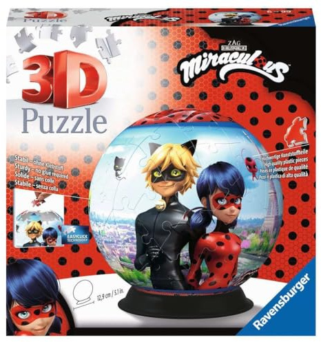 Ravensburger Miraculous Tales of Ladybug & Cat Noir 3D Jigsaw Puzzle for Kids Age 6 Years Up - 72 Pieces - No Glue Required