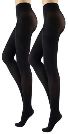 CALZITALY PACK 2 Paires Collants Opaque 40 Den, Collant Opaque Pour Tous Les Jours, Noir, Marron, S, M, L, XL, Fabriqué En Italie (L, Noir)