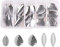 SHADDOCK 50stk Angellöffel Spinner-Easy Spin Spinner Gefaltete Gabelköpfe Angelspinnerlöffel für Köder Herstellung von Angelgeräten DIY Köder Angelzubehör Kit (Silberfarbe)