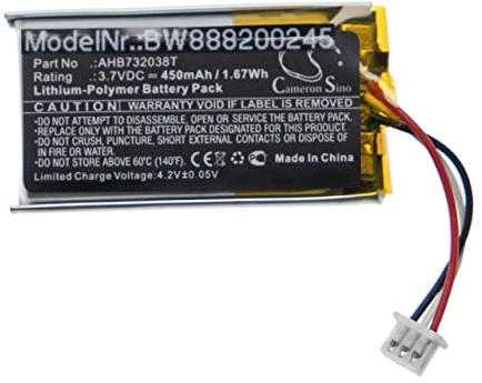 vhbw Batterie Compatible avec Epos Sennheiser Impact SDW 5034, SDW 5033, SDW 5016 Casque Audio, écouteurs sans Fil (450mAh, 3,7V, Li-polymère)