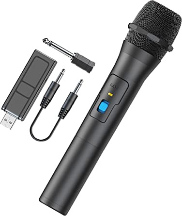 Microphone sans fil,Microphone métallique portable sans fil récepteur rechargeable - Microphone multifonction pour machine à karaoké et mélangeur Tumotsit