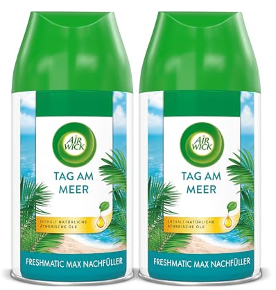 Air Wick Freshmatic Max Raumspray DUO – Nachfüller für den Air Wick Freshmatic Max – Duft: Tag am Meer – 2 x 250 ml Nachfüller
