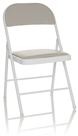 hjh OFFICE Klappstuhl gepolstert TUDELA W Kunstleder Besucherstuhl Faltstuhl klappbar, bis 130 kg belastbar, Grau, 803016