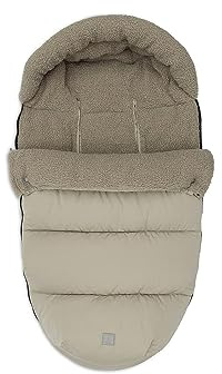Jollein Olive Green - Saco para cochecito y cochecito de bebé, para cinturón de 3 puntos y 5 puntos, bolsa acolchada Teddy impermeable, color verde oliva