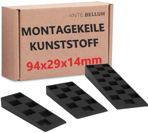 Abstandshalter Kunststoff für Fußböden, Fenstern und Türen - Keile Kunststoff für effektive Montage - Laminat Abstandshalter, bruchfest, verbindbar, in drei Größen - 94x29x14mm-Ante Bellum (100 Stück)