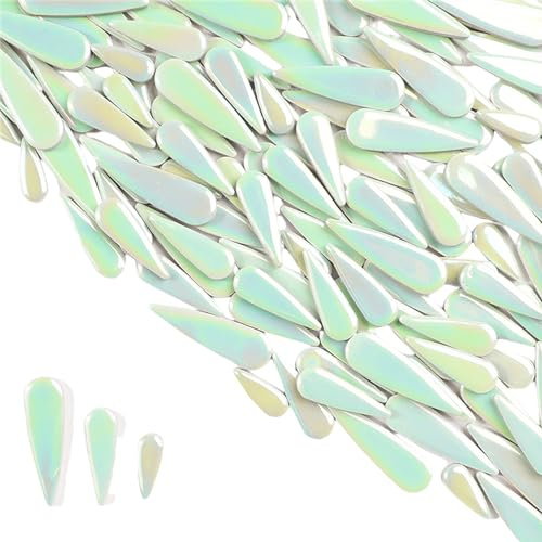 500 g di piastrelle a mosaico in ceramica a forma di goccia d'acqua per lavori fai da te, mosaico in ceramica a forma di goccia, pezzi per cornici, tazze, vasi di fiori, acquari, vasi, fare pietre