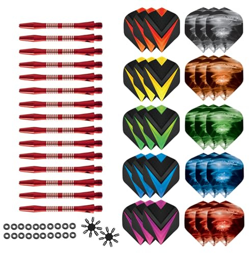 Aiqilai Darts Flight And Dart Aluminum Shaft Set, dart Accessories, Red