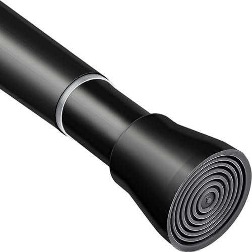 1 Stück Duschstange ohne Bohren Edelstahl Gardinenstange ohne bohren Einstellbar Duschvorhangstange,Teleskopstange für Schrank,Badezimmer,Balkon,Duschvorhang(72-145cm，Schwarz）