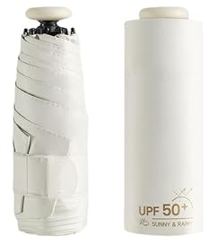 Mini Paraguas de Viaje con Protección UV UPF 50 99,9 % , Compacto/Ligero, Pequeño Portátil, Mochila/Bolso Plegable Paraguas de Bolsillo, Resistente a La Lluvia/Bloqueo/para Mujeres y Niños